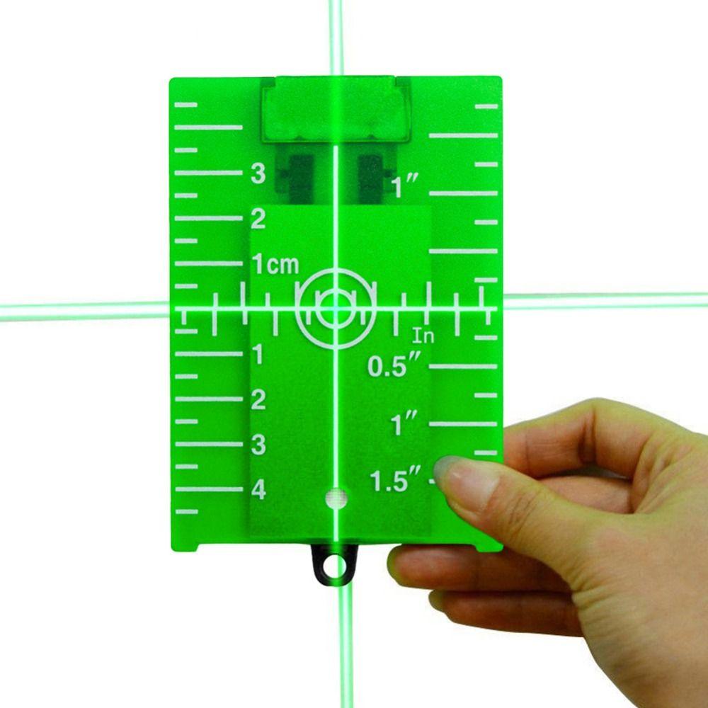 2pcs Red/Green Line Beam Distance Plate Double Scale Magnetic Target Plate  For Laser Level