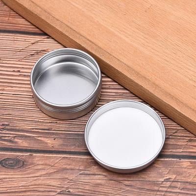 5 buc. Mini recipient rotund din metal de tablă din aluminiu. Cutie cu capac cu șurub