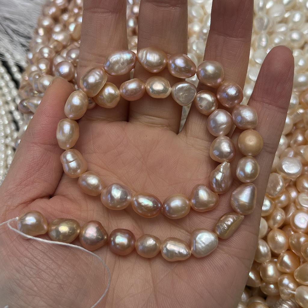 1String, Natural Shell Mother of Pearl Beads, Boho Straight Hole Beads, Luxury White Yellow Purple Beads, 9-10mm, for DIY Jewelry Making Crafts, 36cm