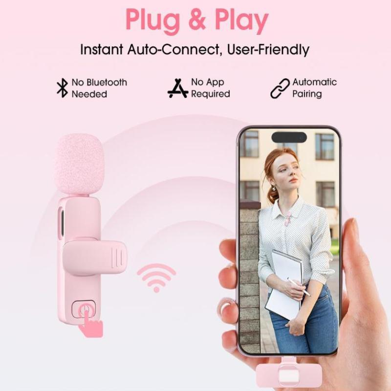 K9 Plug and Play Mini Wireless Microphone Low Interference Portable MIC for Smartphone Live Game Streaming