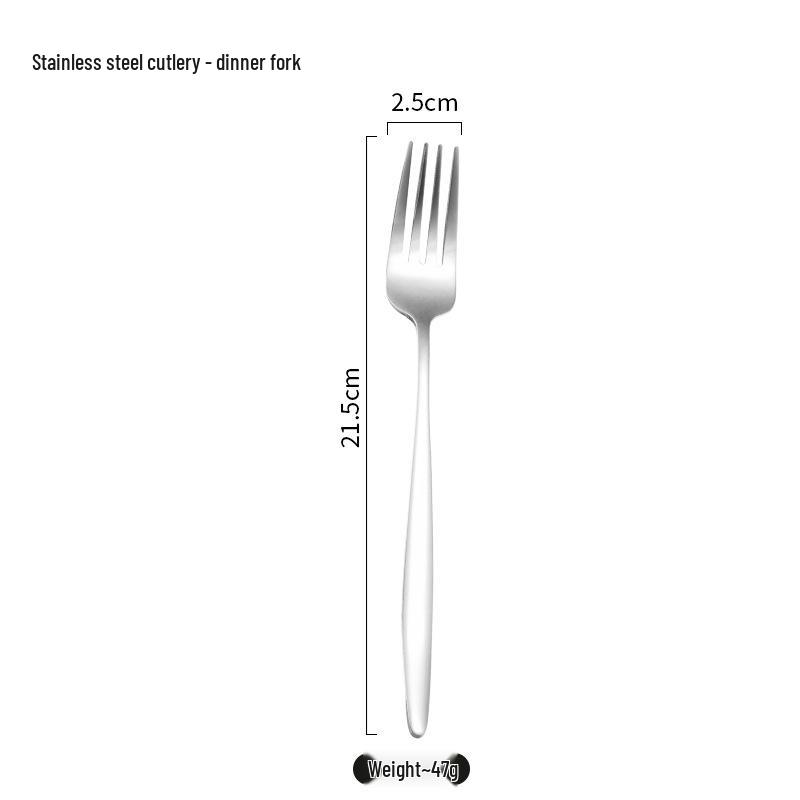 High-End European Stainless Steel Cutlery Set: Steak Knife, Fork, Spoon, Coffee Spoon, Dessert Spoon
