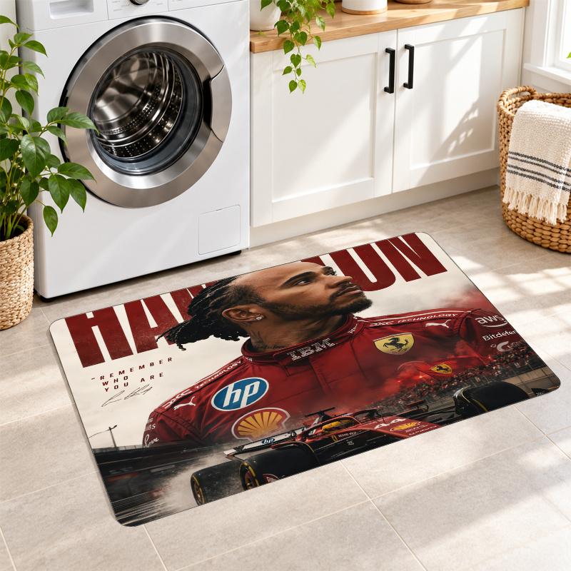 Flannel Kitchen Mat Lewis Hamilton Soft Area Rug Non Slip Floor Carpet Home Decoration