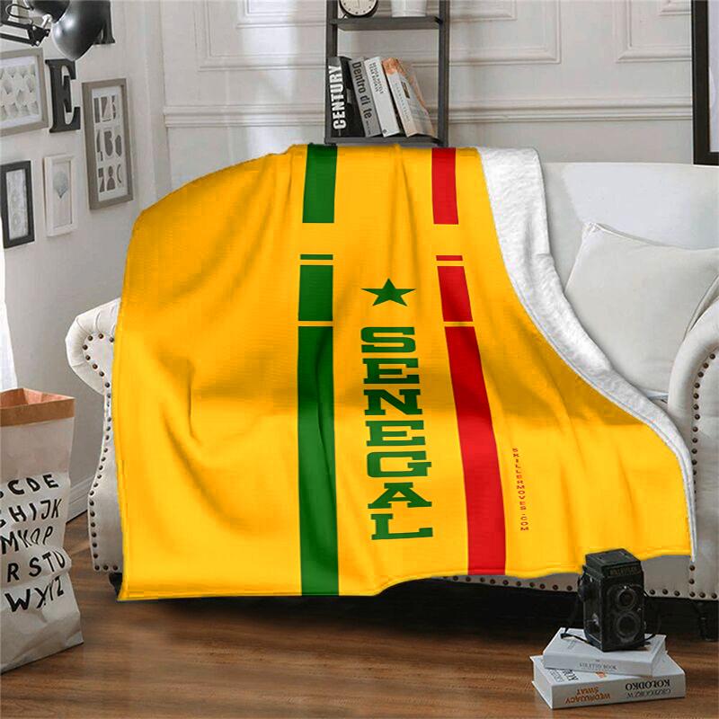 Senegal Flannel Blanket Soft All-Season Throw, Design for Camping, Car Travel, Hiking Sofa, Bed, Office Perfect Gift for Parties
