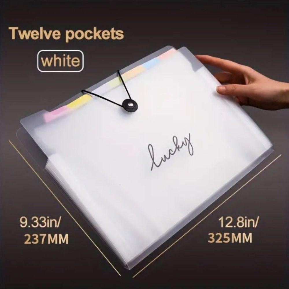 High-capacity A4 File Folder Translucent Document Organizer Simple Expanding Folder  Projects