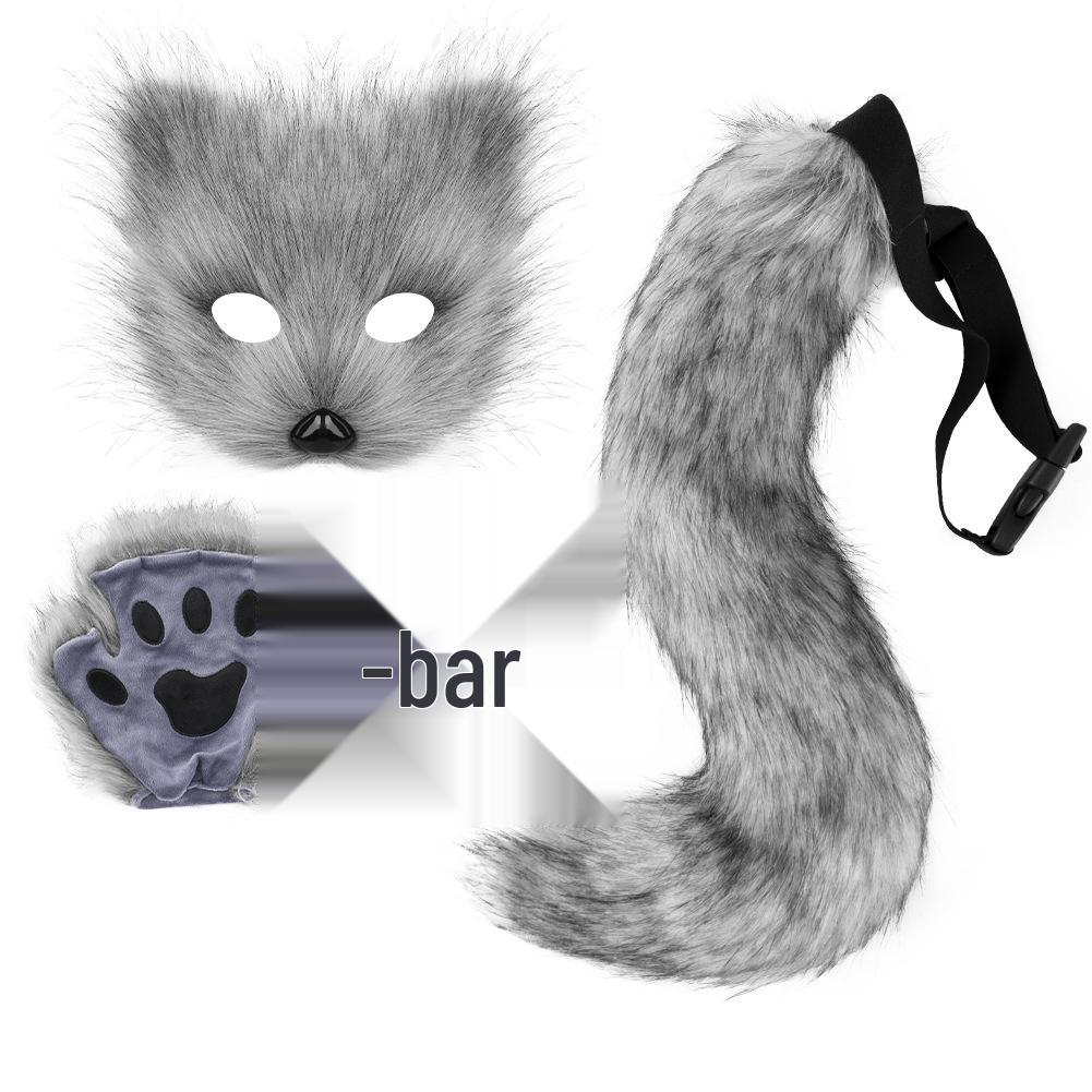 

Костюм лисички на Хелловін ручної роботи: Маска, Рукавички та Плюшевий Хвіст One Size