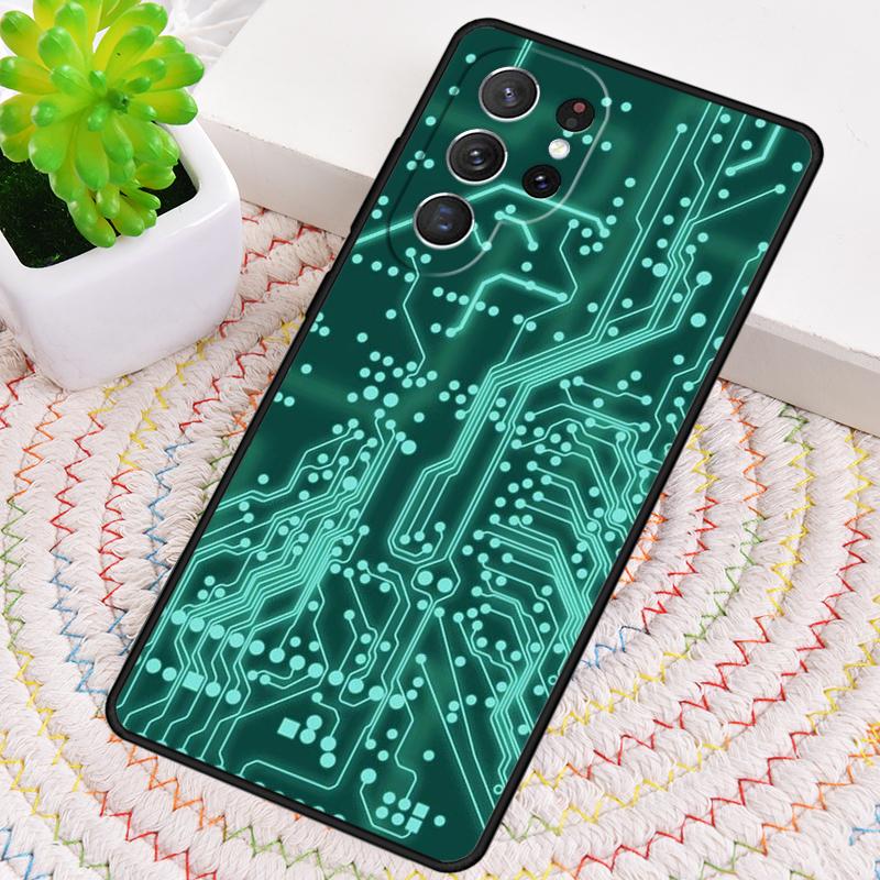 Motherboard Circuit Board Silicone Phone Case For Samsung Galaxy note 10 pro S26 S25 S24 S23 S22 S21 Plus S25Ultra Capa Cover