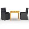 VidaXL 3-Piece Garden Dining Set Table and Patio Dining Chairs Terrace Dining Furniture Furniture 3067717
