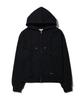 Peace Maker Low Cut Heavy Sweat Zip-Up Hoodie (Black)