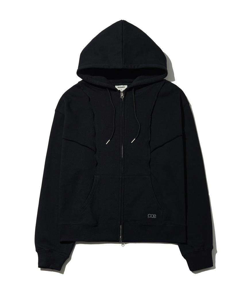Peace Maker Low Cut Heavy Sweat Zip-Up Hoodie (Black)