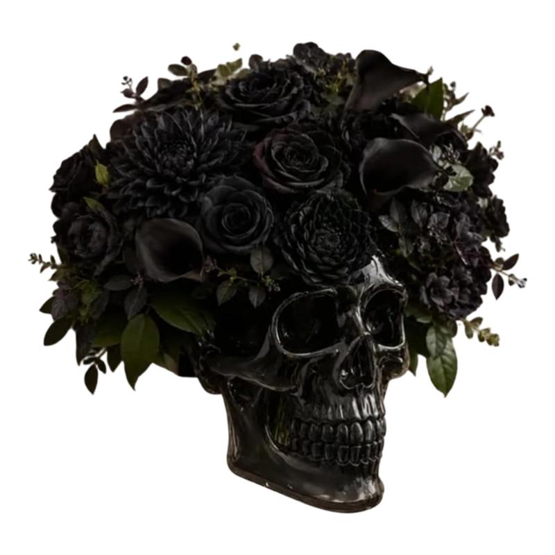 Open Pocket Skull Wall Piece for Entryway Accent, Faux Pick Display, and Party Corner Placement Indoors