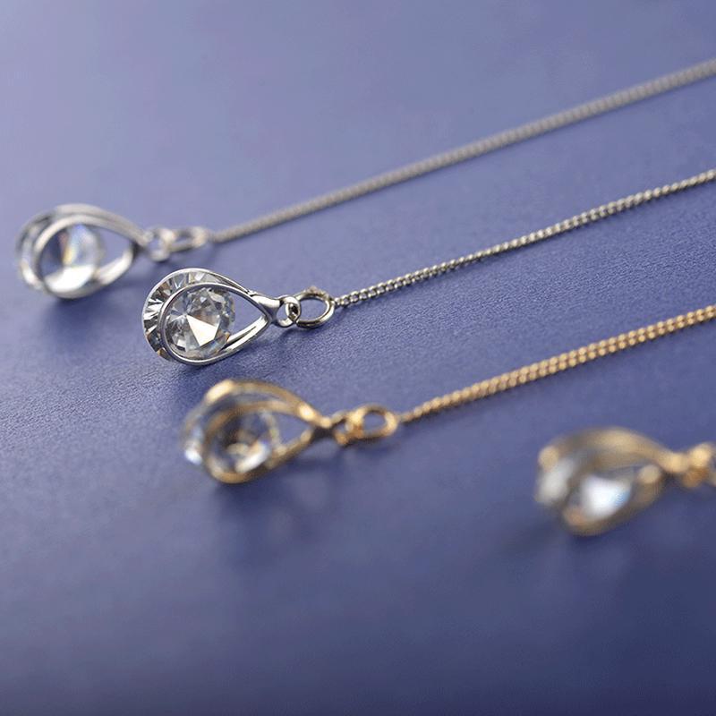 Women's Jewelry Accessories Water Drop Pendant Long Ear Line Earrings