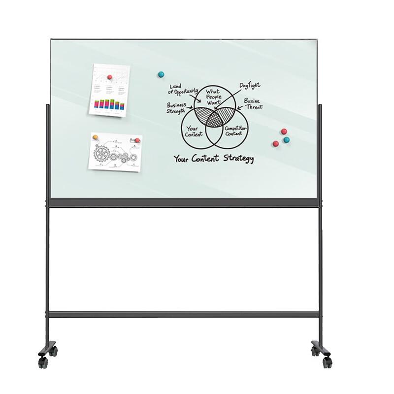 Deli 50075 Magnetic Glass Whiteboard with H-Stand