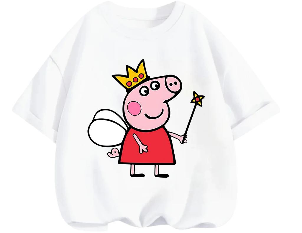 Soft Cotton Crew Neck T Shirt Cute Kawaii Cartoon Summer Casual Wear For Kids Peppa Pig Boys Girls 3 14
