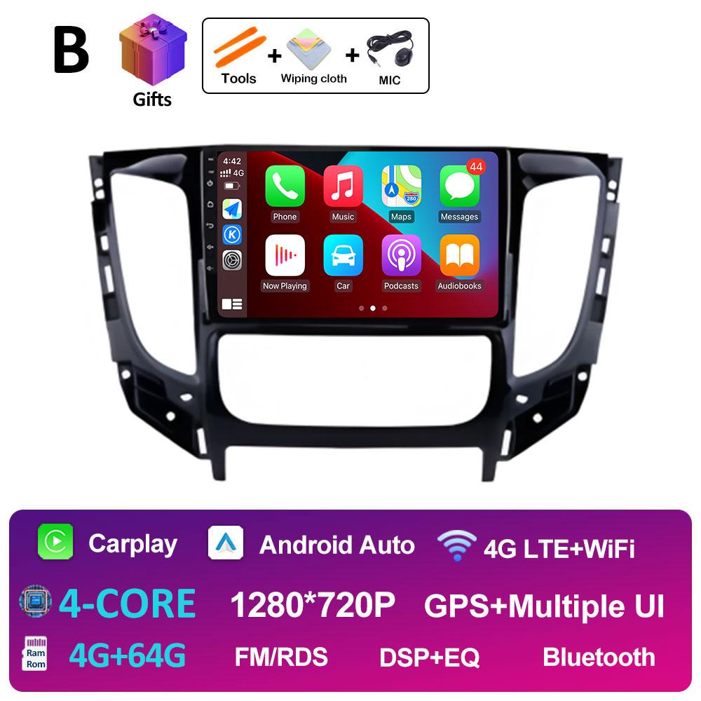Car Multimedia Video Radio Player For Mitsubishi Pajero Sport 3 L200 5 Triton 3 2015 2016 2017 - 2019 Wireless Carplay Head Unit