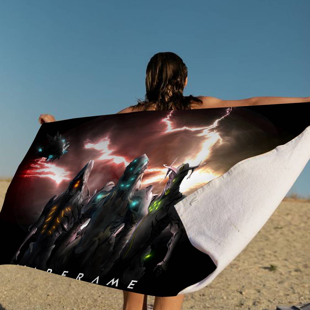 Warframes Gamer Anime Beach Swimming Towel Soft Absorbent Washcloth Children's Gifts For Kids Travel Camping Gym