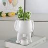 Spoof Ceramic Peeing Potted Plan,Novelty Peeing Planter Pot with Drainage,Desktop Flower Planter Display Pot for Bedroom Patios