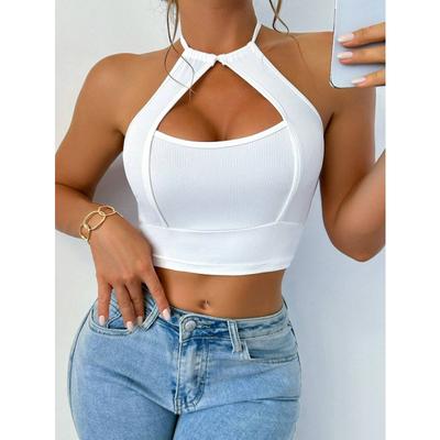 Basic Women's Clothing Sexy Solid Color Camisole Short Navel-baring Slim Fit Top