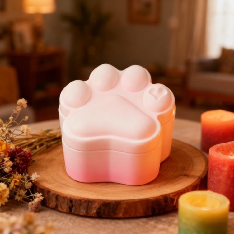 Stampo Artigianale in Silicone a Forma di Zampa di Cane Scatola Contenitore Stampi per la Creazione di Contenitori per Candele e Organizer per Regali Fatti a Mano