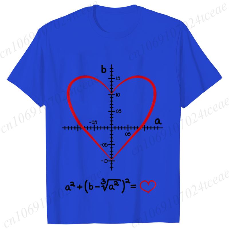 Men's T-Shirt Heart Equation Romantic Math Nerd Geek Love Gift Printed T-Shirt Summer Casual Tee T-Shirt for Men 2025 New Tops