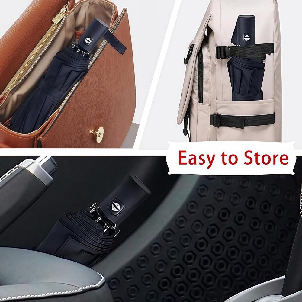 8-Rib Automatic folding Umbrella - Compact, lightweight, durable, UV protection - rain and sun umbrella, automatic sunshade zwq