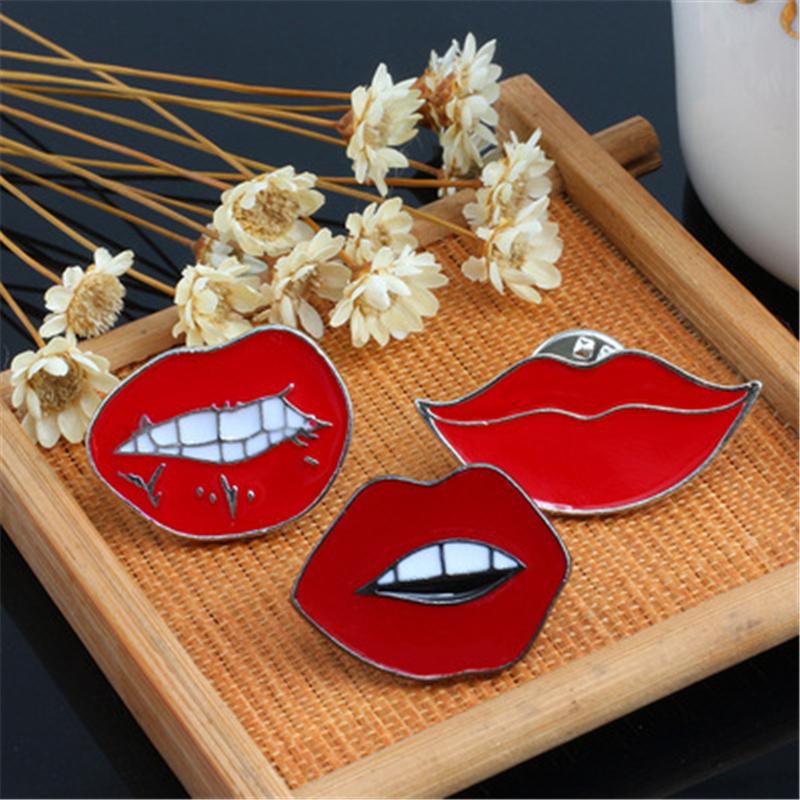 Variedad de Broches de Esmalte de Labios Rojos Moda Romántico Sexy Boca Pines de Solapa Chaquetas Insignia para Mochila Joyería Vintage Regalo Para Mujeres