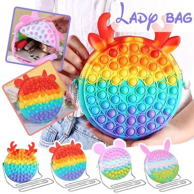 Push-Spielzeug-Anhänger-Tasche, Blasen-Spielzeug, Stressabbau-Spielzeug für Erwachsene und Kinder