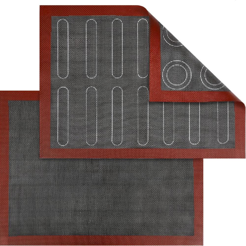 Microperforated Oven Mat, 2 PCS Silicone Baking Mat, Double-Sided Non-Stick Heat Resistant and Reusable Oven Mat (2-Set)