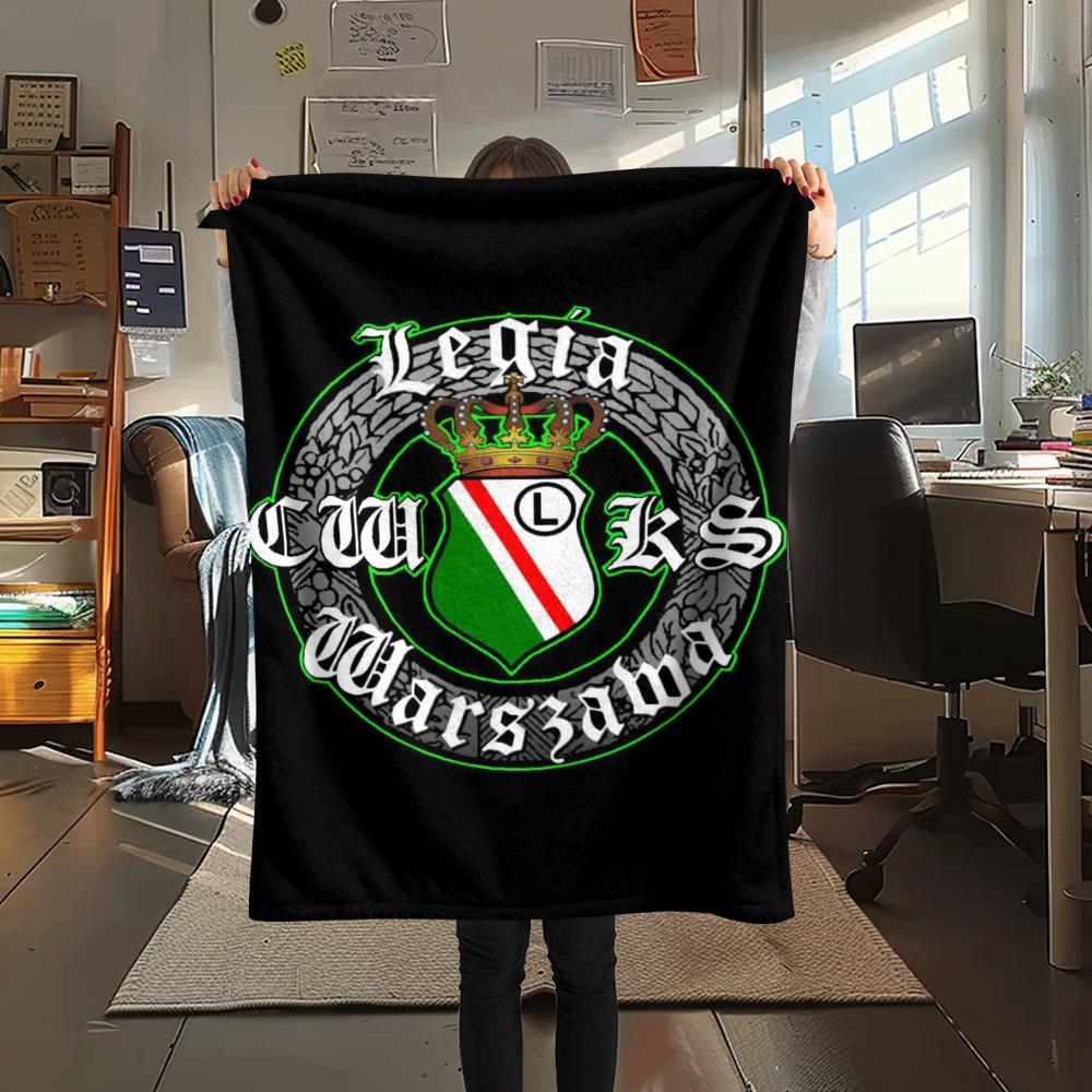 1pc Legia Warsaw Print Flannel Blanket, High quality Comfortable for All Seasons, Home Decor, Warmth and Comfort, Perfect for Christmas Gifts68
