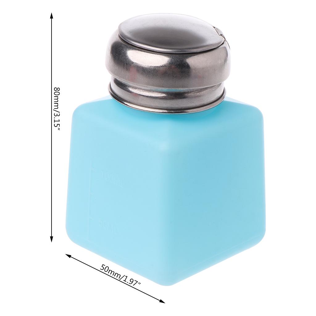 Portable Push Down Dispenser Pump Bottle Plastic Square Press Pumping Dispenser One for Touch Remover Empty Bottle 2 Col