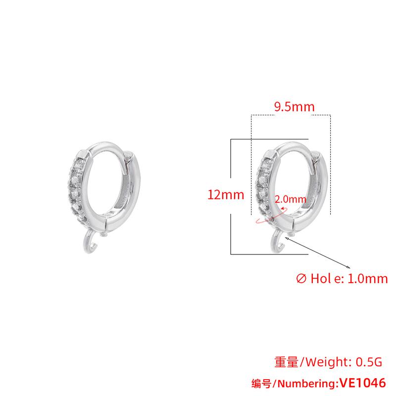 ZHUKOU Classic small hoop earring Cubic zirconia handmade DIY earring clasp hooks Jewelry materials accessories VE1051