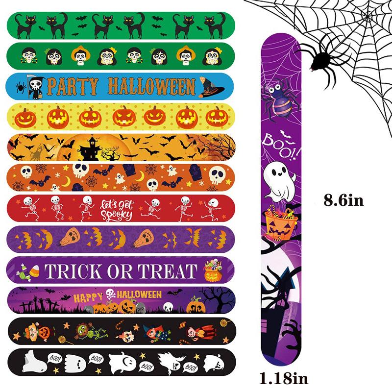 10/30/50 Halloween Slap Bracelets for Kids, Stress Relief Sensory Toys, Halloween Bracelets Bulk for Girls Boys Gifts