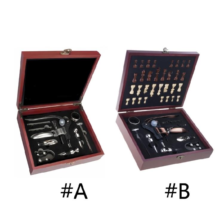 Zincs Alloys Bottle Opener and Vacuum Stoppers Wine Pourer Wine Opener Tool Set Corkscrew Wine Opener with Wood Case