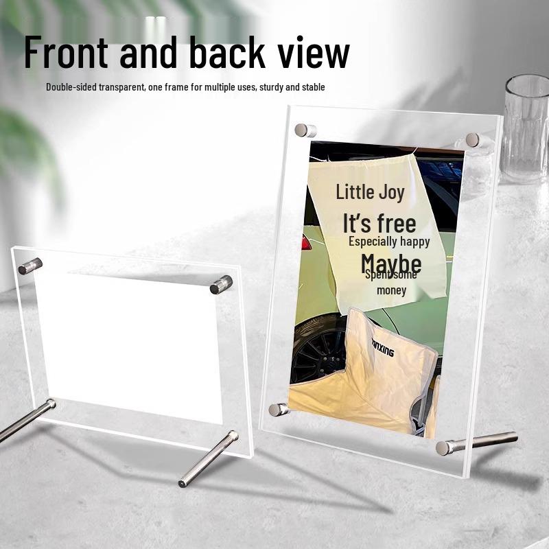 Clear Acrylic Stand for 5-8 Inch Photo, Postcard, Ticket, Tabletop Display