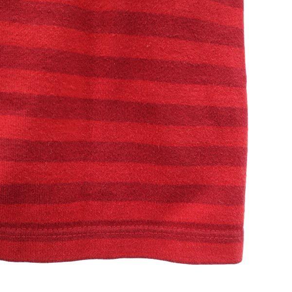 Marimekko Made In Finland Border Pattern 7 Minutes Sleeve Cut S Red Tops Women Used