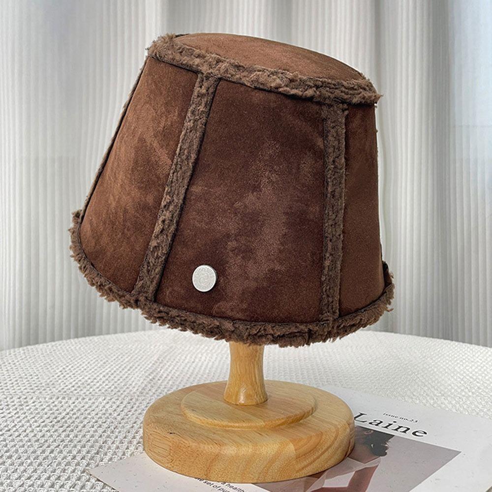 Thicken Fisherman Cap Soft Panama Hat Casual Warm Cap  for Women