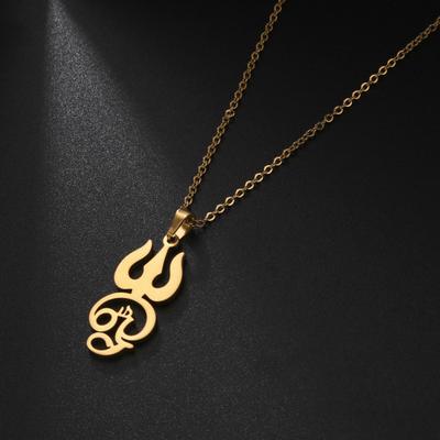 Tamil Om Sign Pendant Necklaces for Women Girls Stainless Steel TAMIL OM Symbol Jewelry