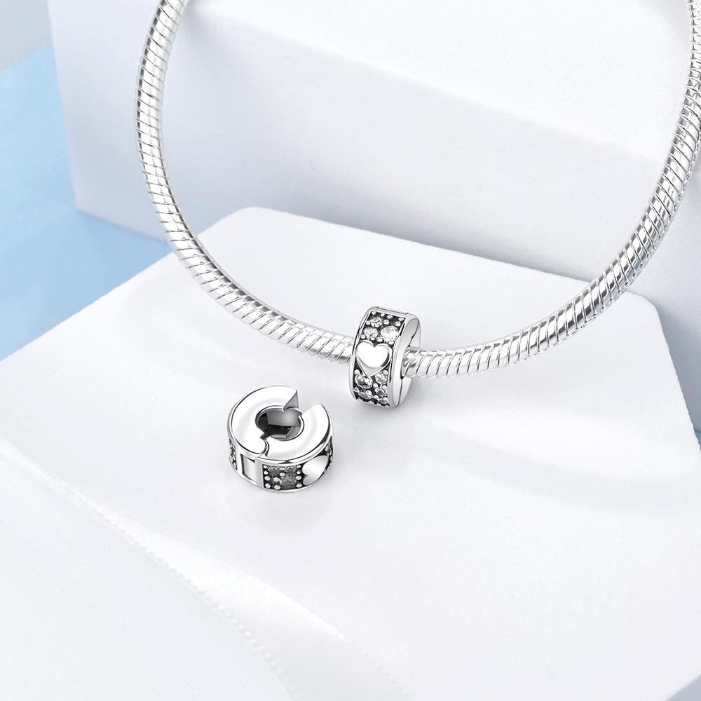 Simple Copper Pink Daisy Spacer Clip Charm Fit Original Bracelet Color Rubik'S Cube Charms Diy Classic Jewelry