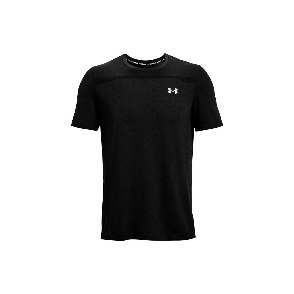 Under Armour Seamless Logo Print Quick-Dry Crew Neck Short Sleeve T-Shirt Men Tops Black 1361131-001