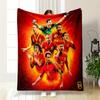 "Soccer Player Action Collage Design Blanket" Flannel Blanket for Bedroom, Living Room, Sofa, and Nap Sofas.