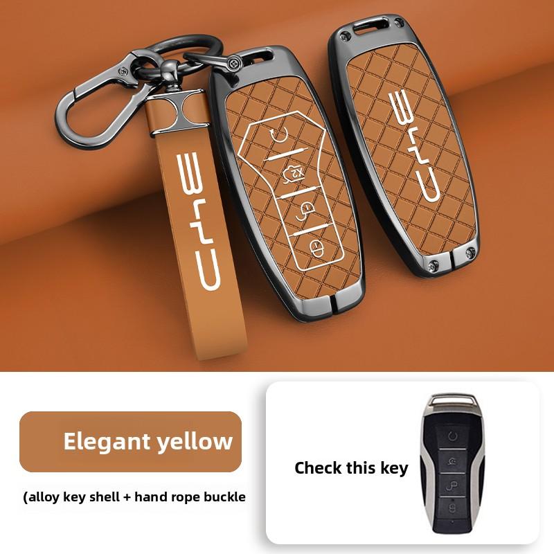 NEW Zinc Alloy Leather Car Remote Key Case Cover For BYD Atto 3 Han EV Dolphi Tang Dm Qin PLUS Song Pro MAX Yuan Accessories