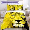 3-teiliges Bettbezug-Set (1 * Bettbezug + 2 * Kissenbezug, ohne Kern), Borussia Dortmund Druck Weiches Ganzjahres-Bettwäscheset, Heimschlafzimmer-Dekoration Geschenk