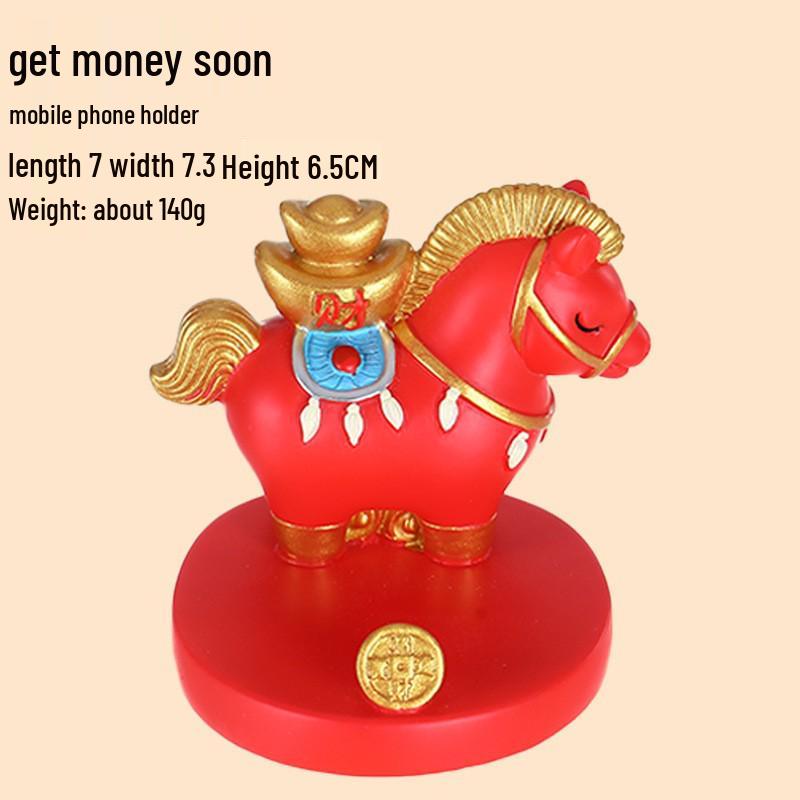 Guochao Year of the Horse Desktop Ornament: Zodiac Horse Office Mascot & Creative New Year Gift