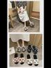 Autumn/Winter Women's Fur & Cotton Suede Slippers - Cross-Color Flat Home Wear.