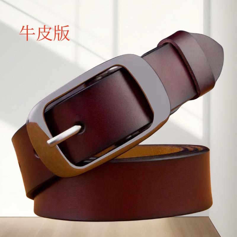 Style Chic Korean Womens Leather Belt With Eyecatching Golden Design Buckle