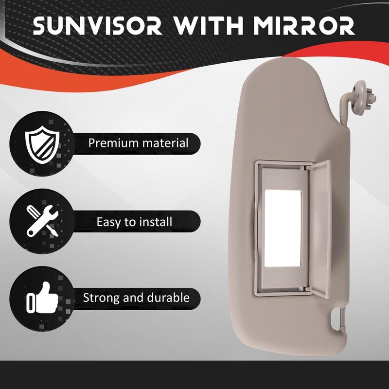 1Pair Car Sun Visors Shades Vanity Mirror 1902167 For Dodge Ram 1500 2002-2009 2500 3500 2003-2009 Sun Shade Sunvisors