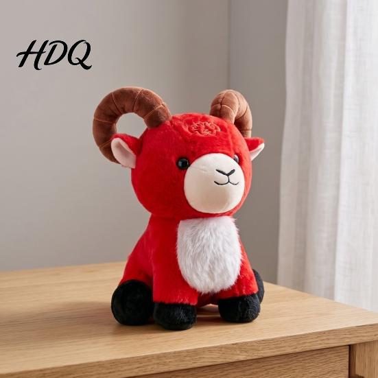 Chinese New Year Mascot Sheep Doll of The Plush Toy Auspicious Cloud Lucky for Kids Embroidery