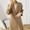 100% Wool Women Coat TIDENOVEL Autumn Wool Long Coat Handmade Pea Coat Winter Warm Wool Long Jacket Overcoat