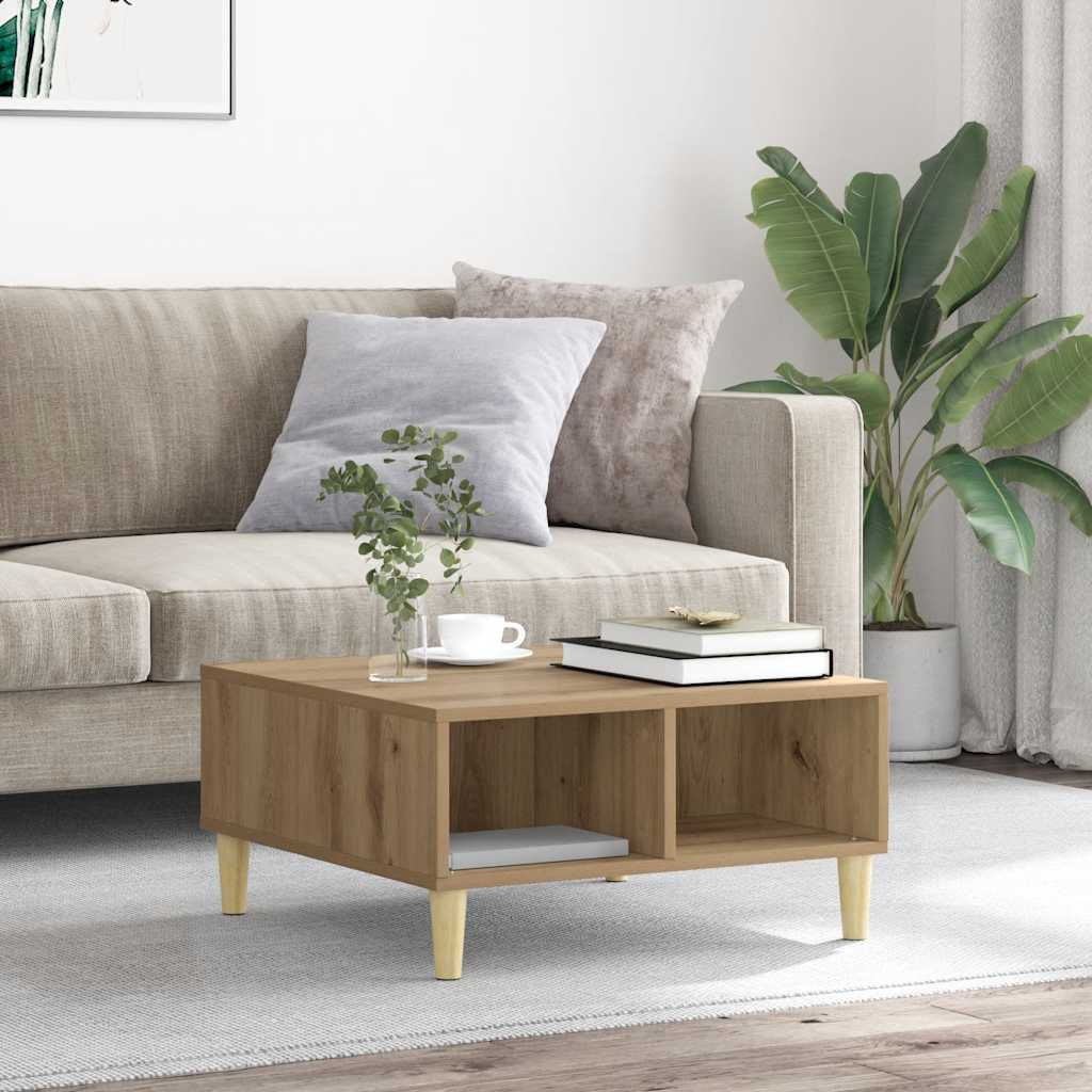Artisan Oak Coffee Table 60 X 60 X 30 Cm Particleboard