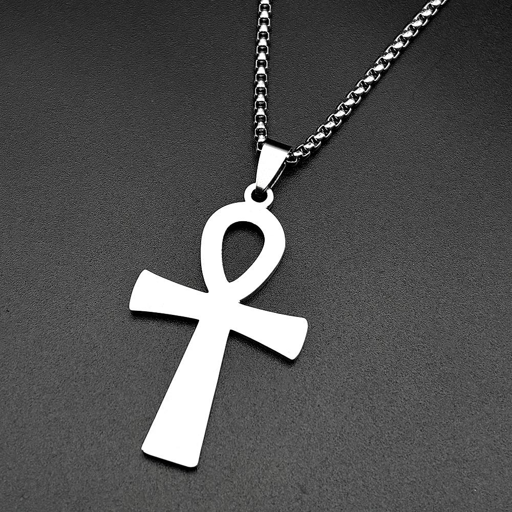 Egyptisch Ankh Kruis Sleutel tot Leven Hanger Kettingen voor Vrouwen Mannen Roestvrij Staal Goudkleurig Egypte Hiëroglief Ketting Sieraden Cadeau