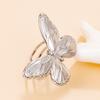 Stainless Steel Retro Elegant Butterfly Ring - Adjustable, Exaggerated Index Finger Design for Women